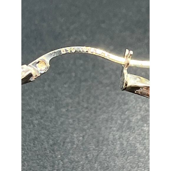 Sterling Silver 925 Twisted Rope Hoop Earrings 2" Diameter OSG Stamped 4.6g - Picture 3 of 8